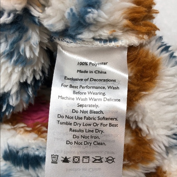 Eddie Bauer Pullover Tribal Aztec Boho Plush Teddy Fleece Size Large - Picture 5 of 10